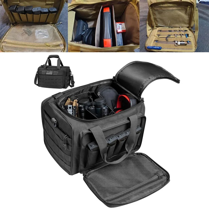 

CVLIFE Tactical Gun Range Bag Made of 600D PVC nylon fabric with Lockable Zipper For Shooting Range Outdoor Hunting