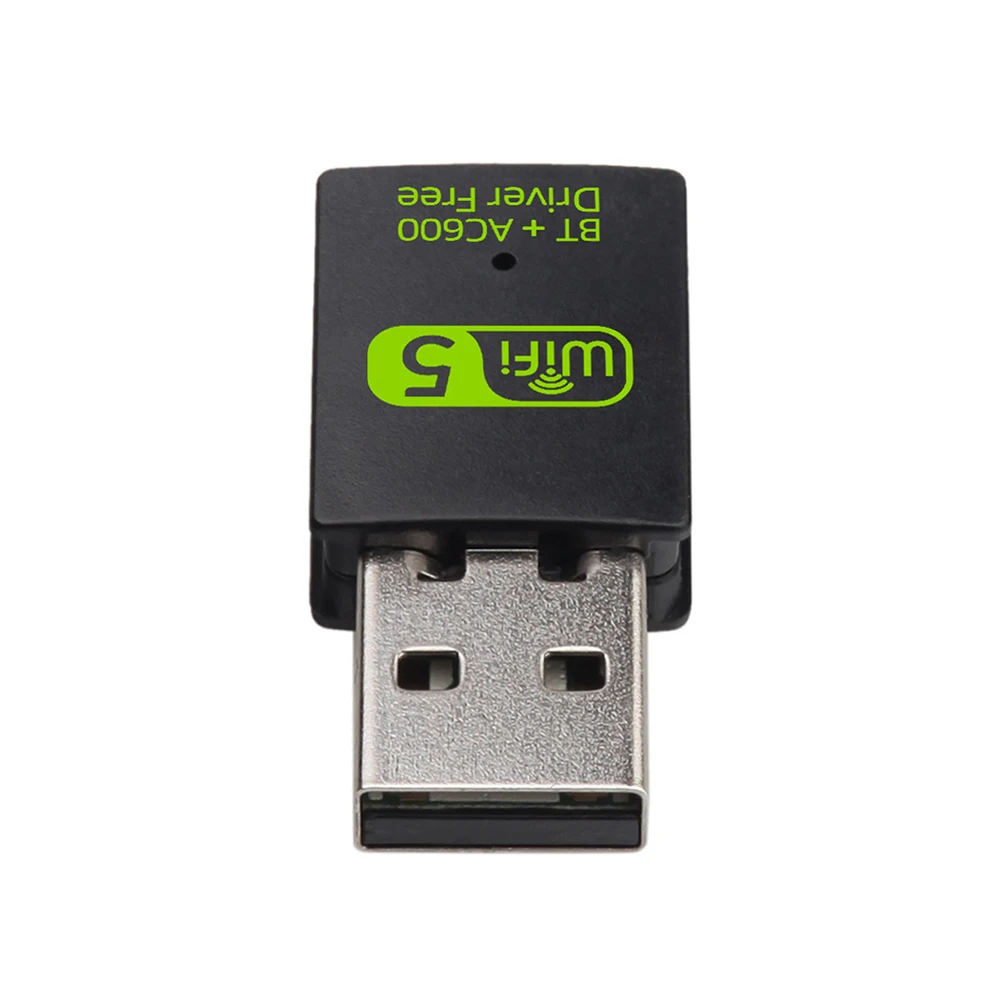 2 in1 USB واي فاي بلوتوث متوافق 5.0 محول 600Mbps ثنائي النطاق 2.4/5Ghz استقبال الشبكة اللاسلكية واي فاي دونغل لأجهزة الكمبيوتر المحمول
