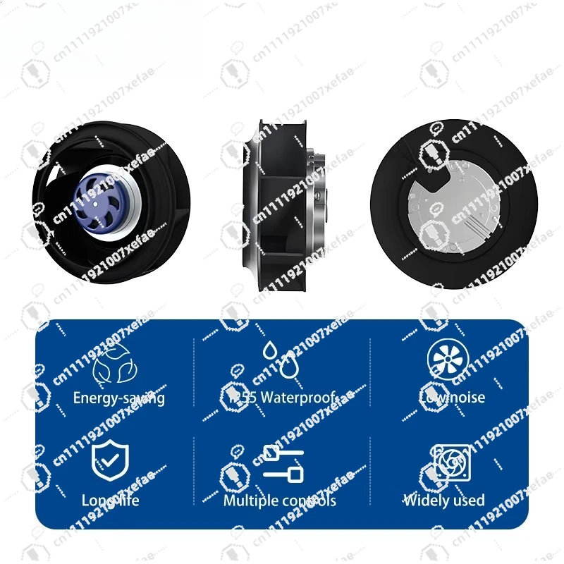 225Mm IP55 Plastic Blade Radial Fan Bending Backwards Centrifugal Blower Fan OEM Ventilation