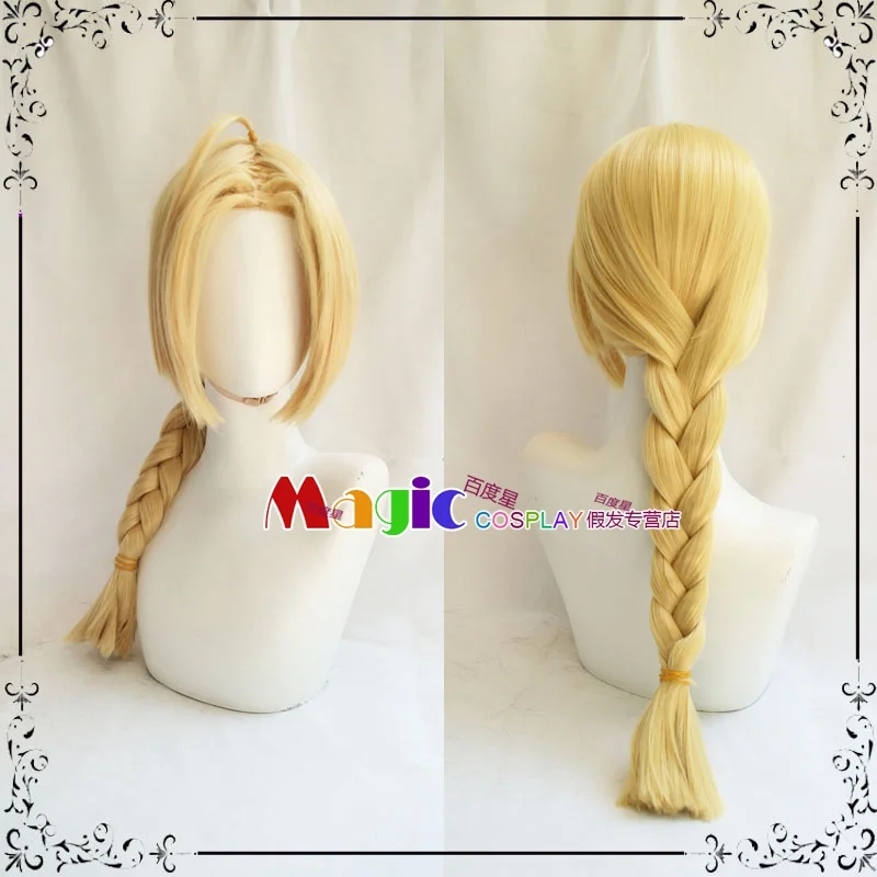 Fullmetal Alchemist Edward Elric Cosplay Wig 60cm Medium Long Straight Braid Styled Synthetic Cosplay Wigs Anime Costume Party