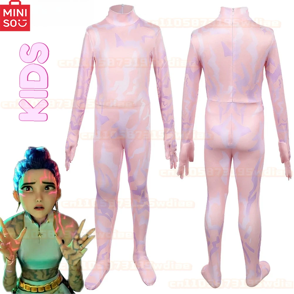 

Kids Rumi Tattoo Demon Hunter of KPop Cosplay Jumpsuit Costume Children Roleplay Fantasia Suits Evil Tattoo Bodysuits Halloween