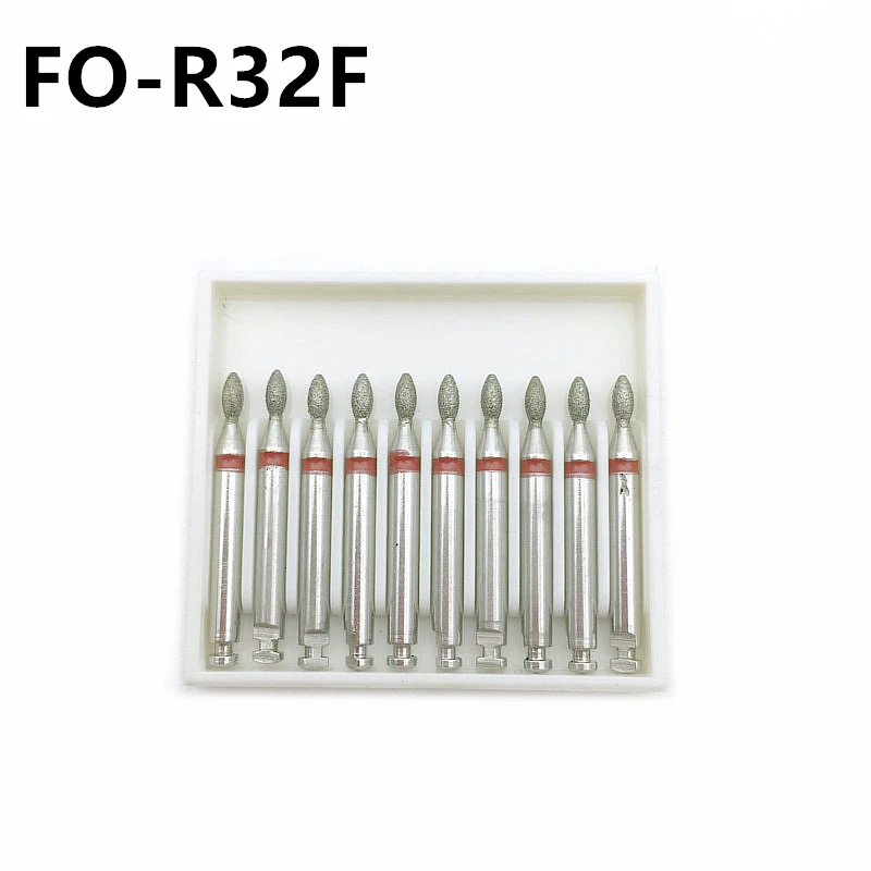 10Pcs Dental Diamond Burs Drills For Low Speed Contra Angle Handpiece Dentist Tool for Oral Care FO-R32F