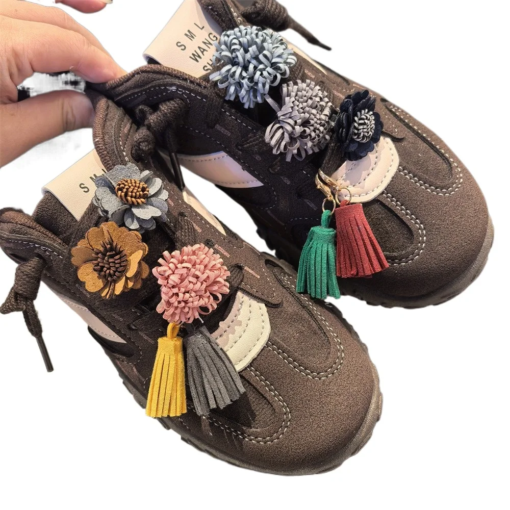 

Autumn Winter New Shoe laces Charms for Sneakers Decorations DIY Tassel Shoe Charm flower shoe buckle Shoes Accessories 1Pcs