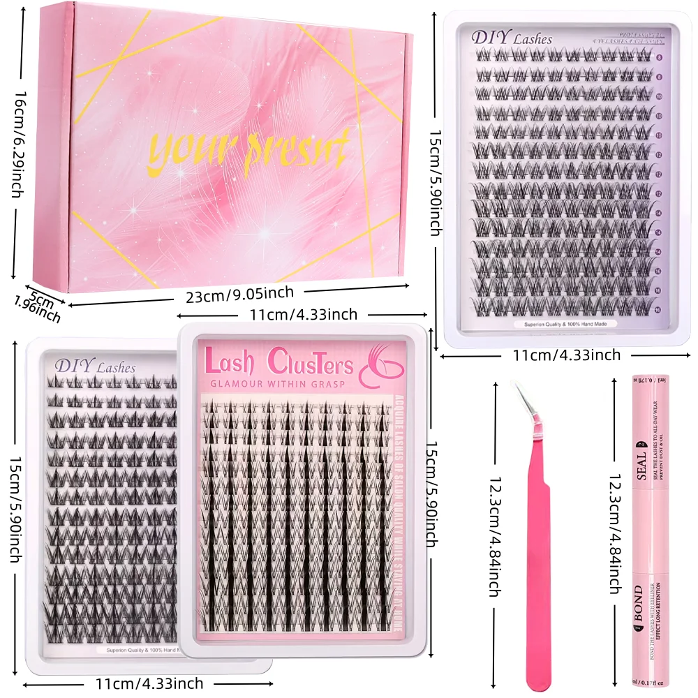 3 boxes of natural C-roll eyelashes 8-16mm gift box set, role-playing eyelashes, suitable for women's eyes, parties, clubs, for