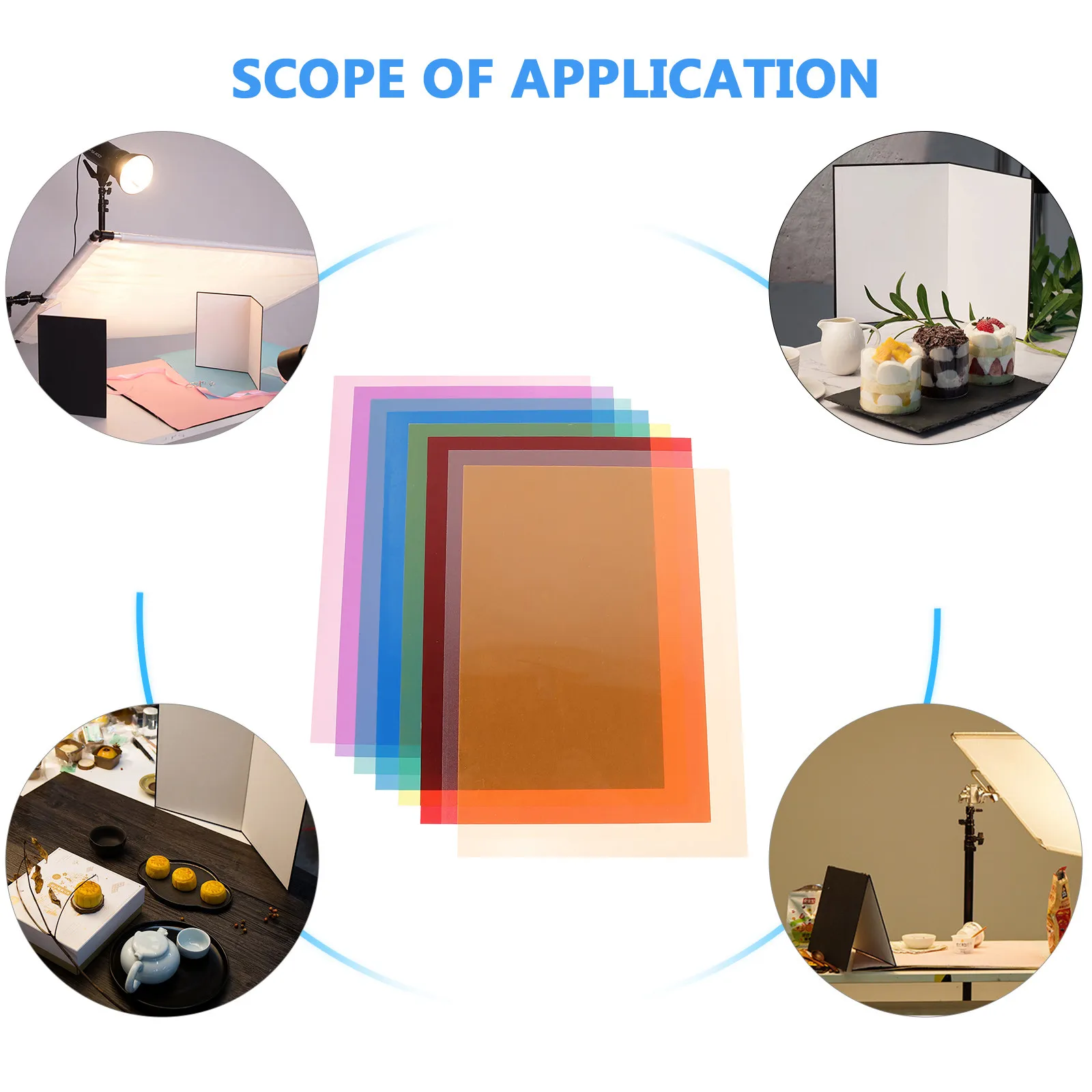 

1Set Color Filter Set Premium PVC Light Gels for Flash Strobe Stable Color Temperature Correction Lighting Filters for Film