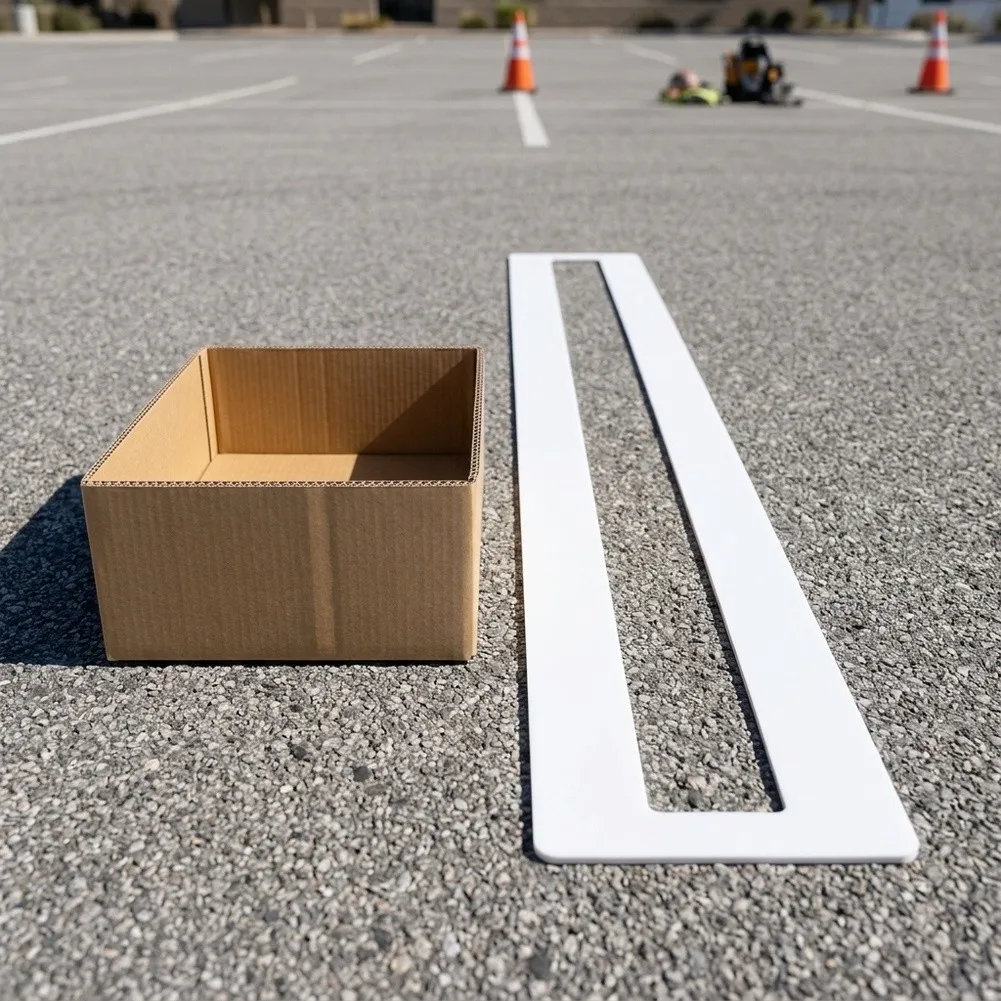 Driveway Painting Carton Size 11.81 X 7.87 X 7.09 Inches Foldable Parking Template Lightweight And Flexible Precise Line Drawing