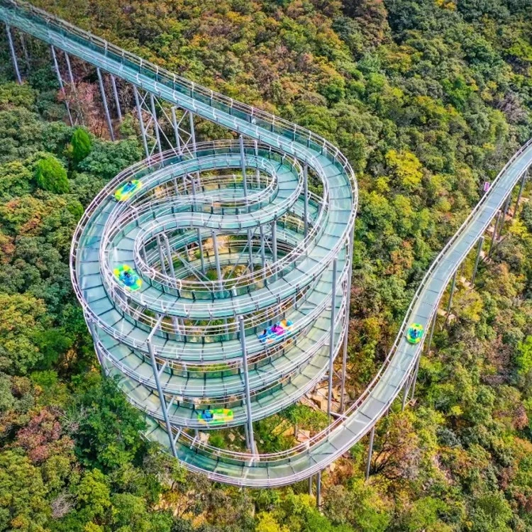 Outdoor Mountain Glass Water Slide Drifting Roller Coaster for Summer Happy Game