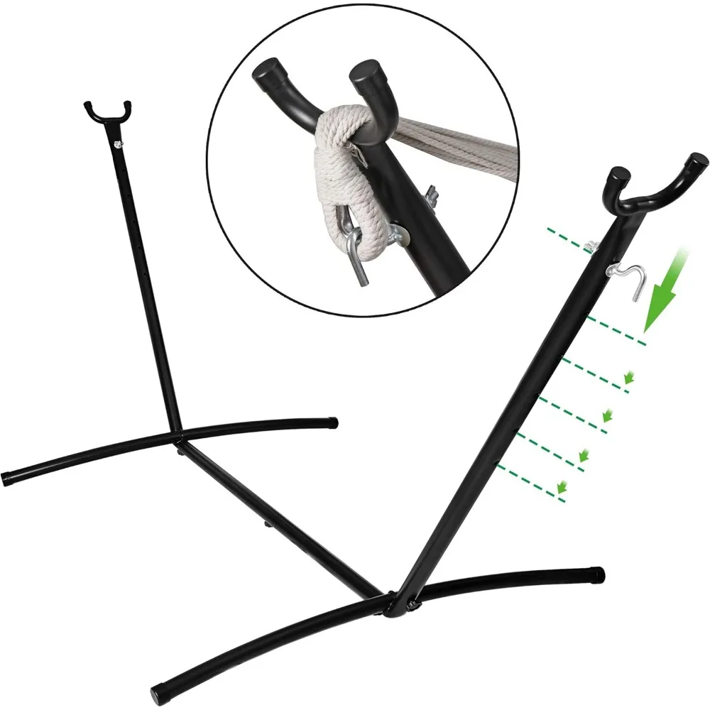 Draagbare 9ft Hangmatstandaard, Heavy Duty 2 Persoons 620 Lbs Capaciteit Stalen Hangmat Frame Met Draagbare Draagtas, Verstelbaar