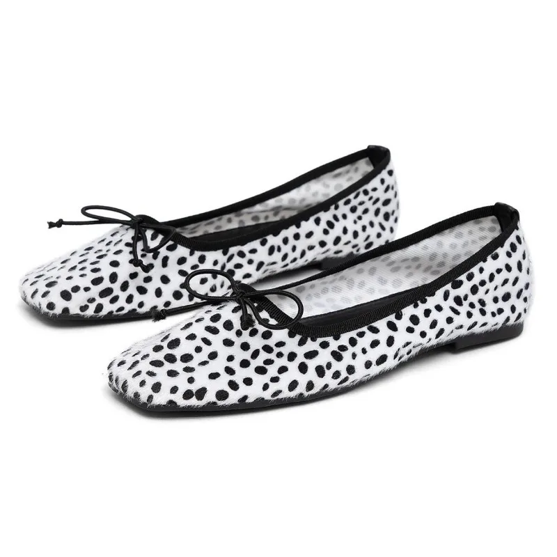 

Замшевые дизайнерские балетки с леопардовым принтом, женские повседневные туфли на мелкой мягкой подошве с бантом, женские элегантные брендовые туфли Мэри Джейн
