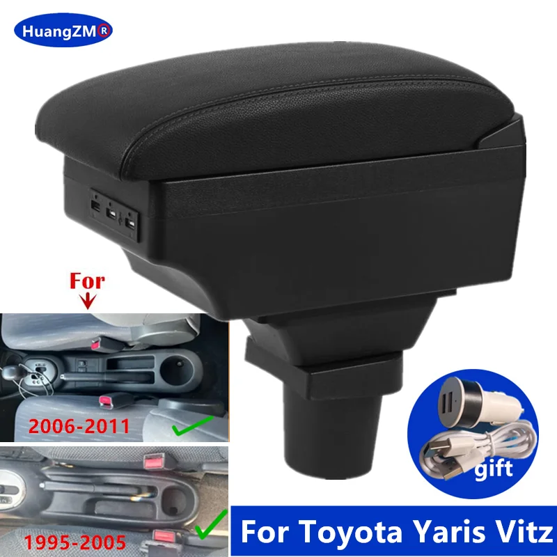 

Car Armrest Box For Toyota Yaris Vitz 5dr Hatchback 1998-2011 Central Storage box Interior Dedicated Retrofit Car Accessories