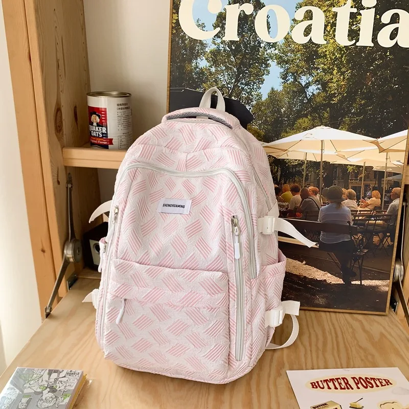 Korean Style Daily Backpack For Women Packsack Waterproof nylon Fabric Travel Backpacks Girls School Bag Teenagers Casual Bags