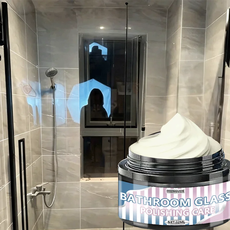Glass Polishing Cream 32g - Grease Water Spots Remover for Doors, Bathtub, Toilet, Mirror, Sink, Floor, Multi-Surface