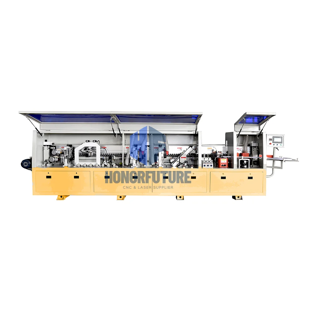 Economical Plywood Automatic Pre Milling Edge Bander Corner-rounding Trimming Straight Line Pvc Edge Banding Machine