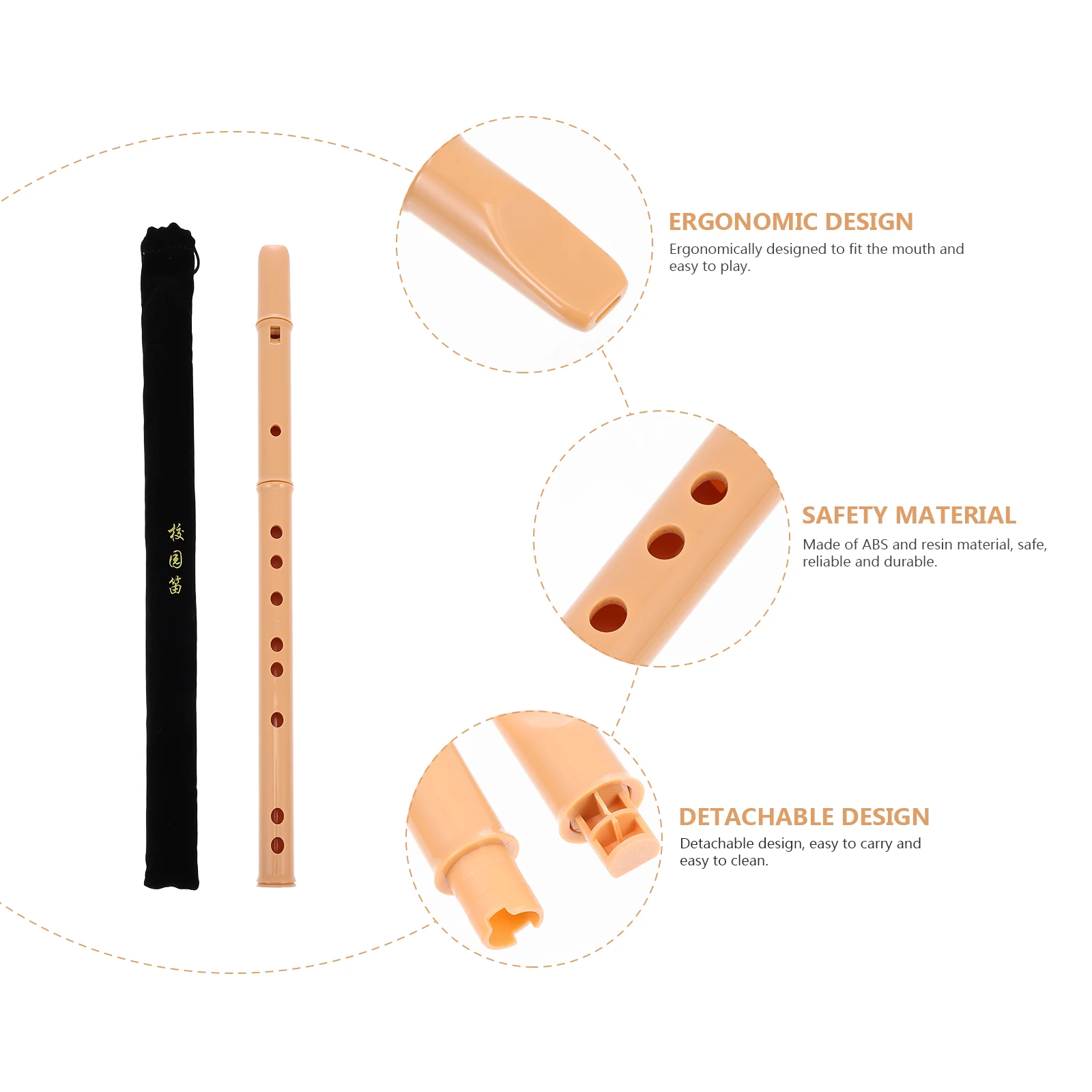 

Musical Abs Recorder Professionally Clarinet Detachable Adult Instrument Campus