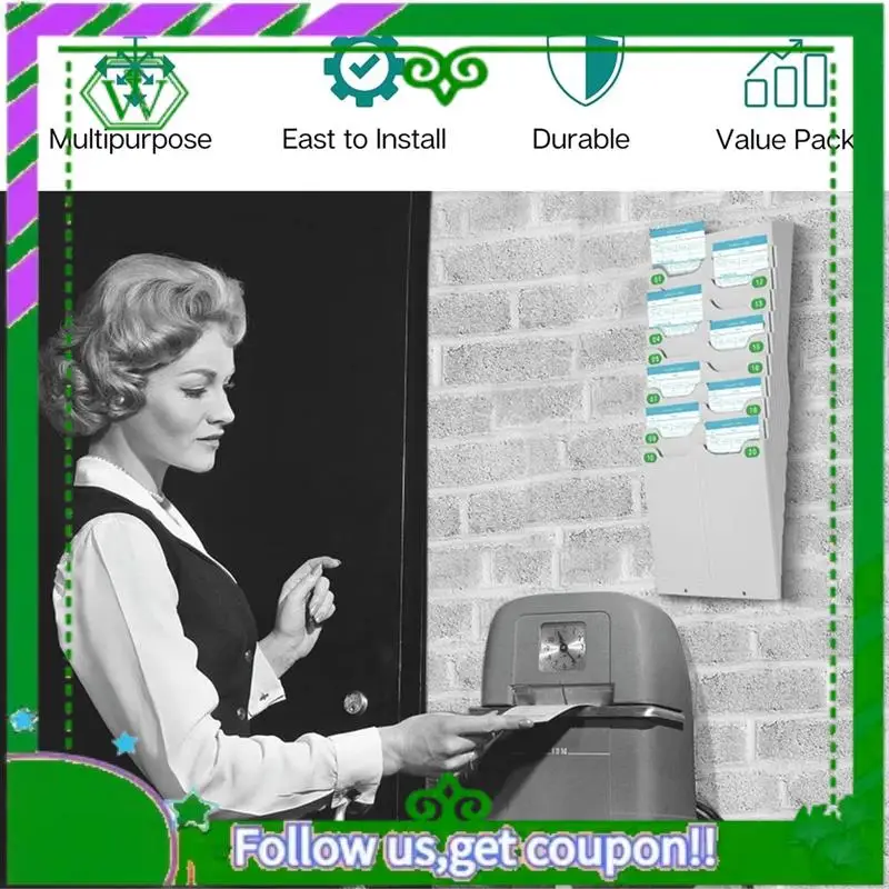 Reliable-Retractable Attendance Rack Punch Card Holder Attendance Card Holder 20 Position Punch Card Holder Card Holder Employee