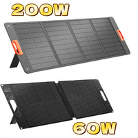 200W 60W Waterproof Foldable Solar Panel Monocrystalline for Power Station Outdoor Camping Emergency Charging