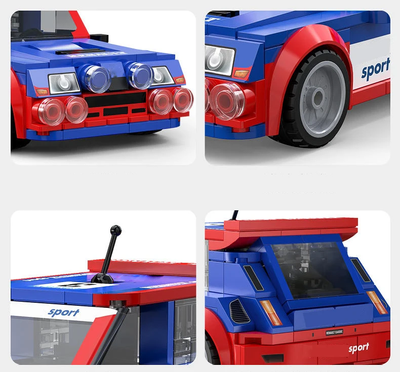 1:24 Maßstab Frankreich Classic Champion Raing WRC Rallyeauto Maxi Turbo Baustein Sport RS.01 Ziegel Supersportwagen Spielzeug für Jungen Geschenk – Detail 3