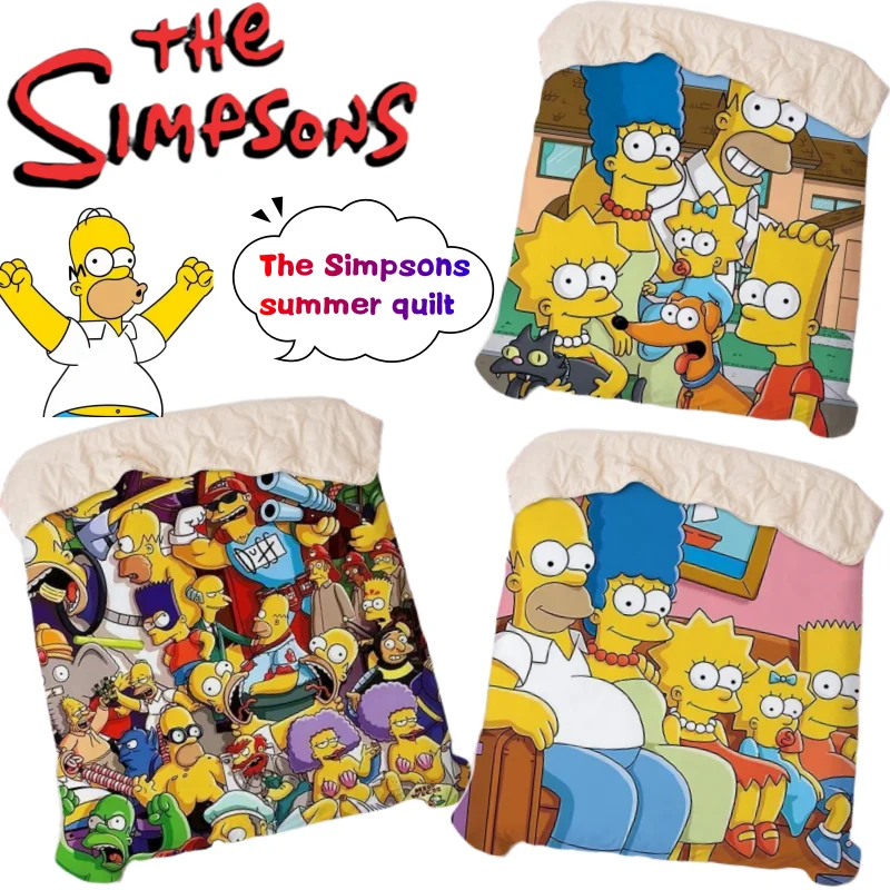 The Simpsons Marge Homer Sommer-Kühldecke mit hohem Farbwert, Digitaldruck, für Zuhause, maschinenwaschbar, Klimaanlagen-Decke – Detail 1