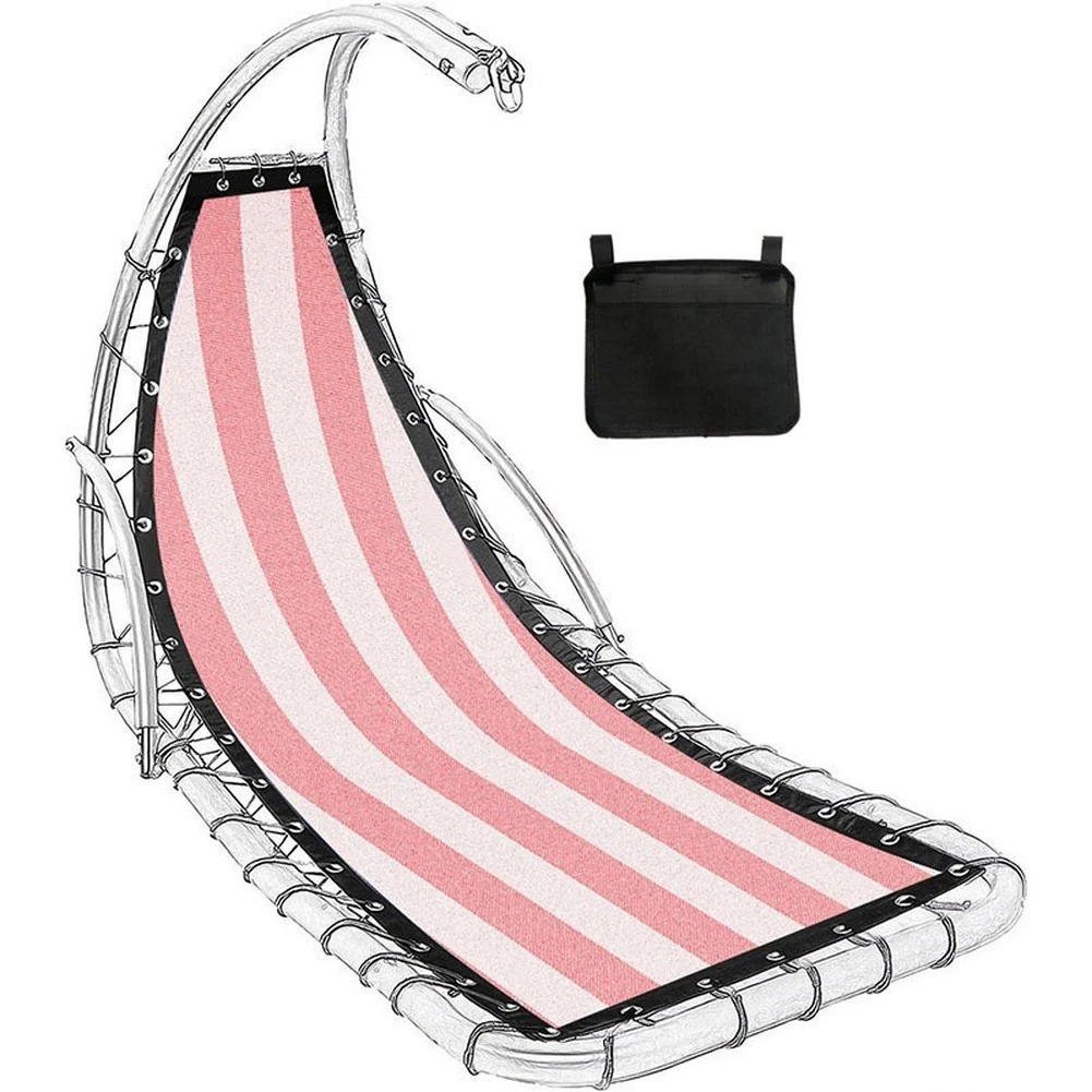 Stripe Replacement Seat Cloth 64x197x23CM For For Textilene Hanging Swing Chair Outdoor Patio Garden Furniture Cover
