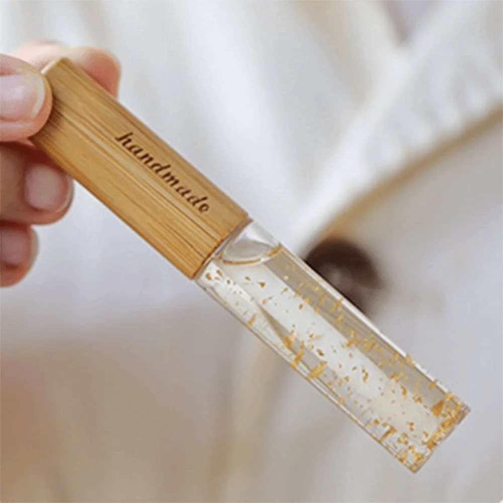 Avec brosse récipient de Mascara couvercle en bambou Compact récipient cosmétique bouteille rechargeable emballage d'eye-liner