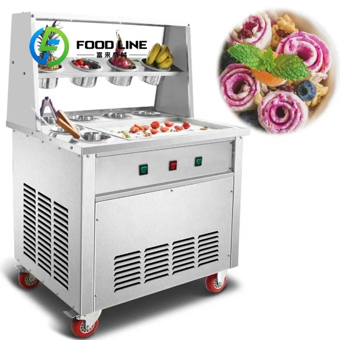

Высокое качество, новый стиль, коммерческая машина для жареного мороженого/йогурта, фруктов, льда, материал из нержавеющей стали для продажи