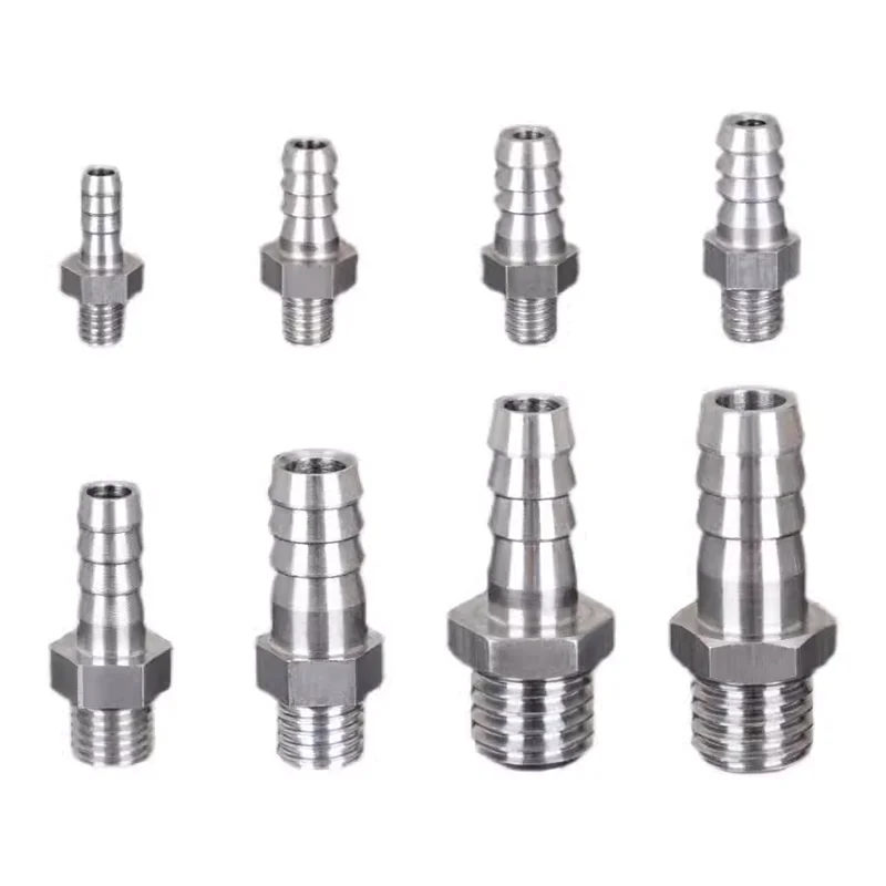 3mm 4mm 5mm 6mm 8mm 10mm 12mm Hose Barb M4 M5 M6 M8 M10 M12 M14 M20 Male Thread Stainless Steel High Pressure Pipe Fitting