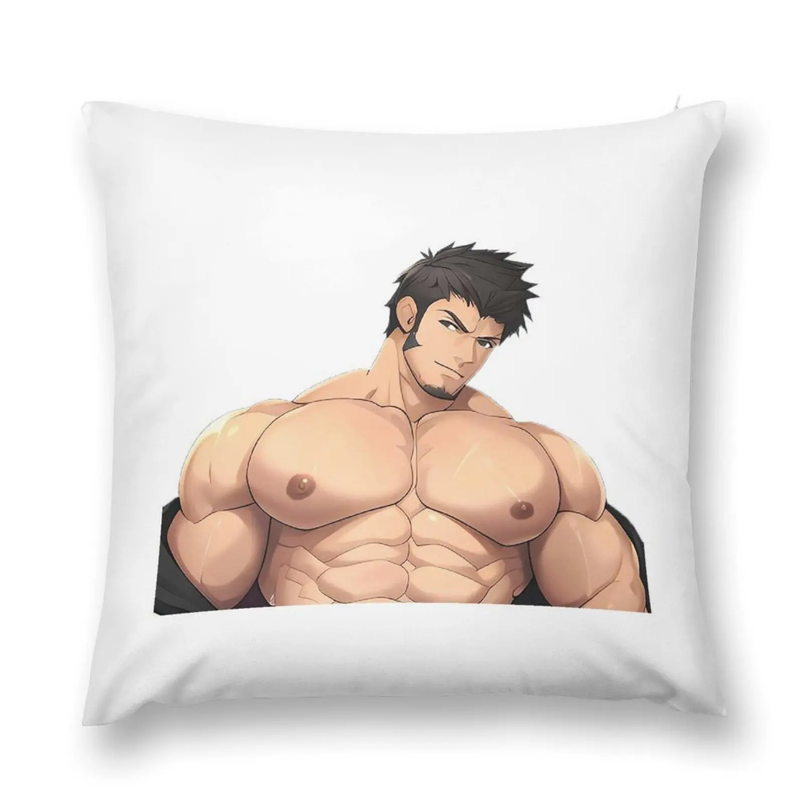 Undressing Bara Daddy (AI Generated) Throw Pillow Custom Cushion Sofa Decorative Covers pillow