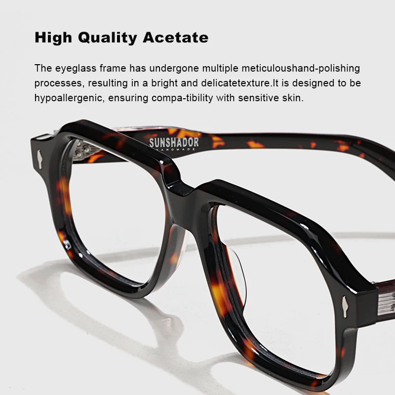 Handmade Acetate Fashion Glasses Frame Men High Quality Optical Eyewear Myopia Reading Women Personalized Trend Eyewear