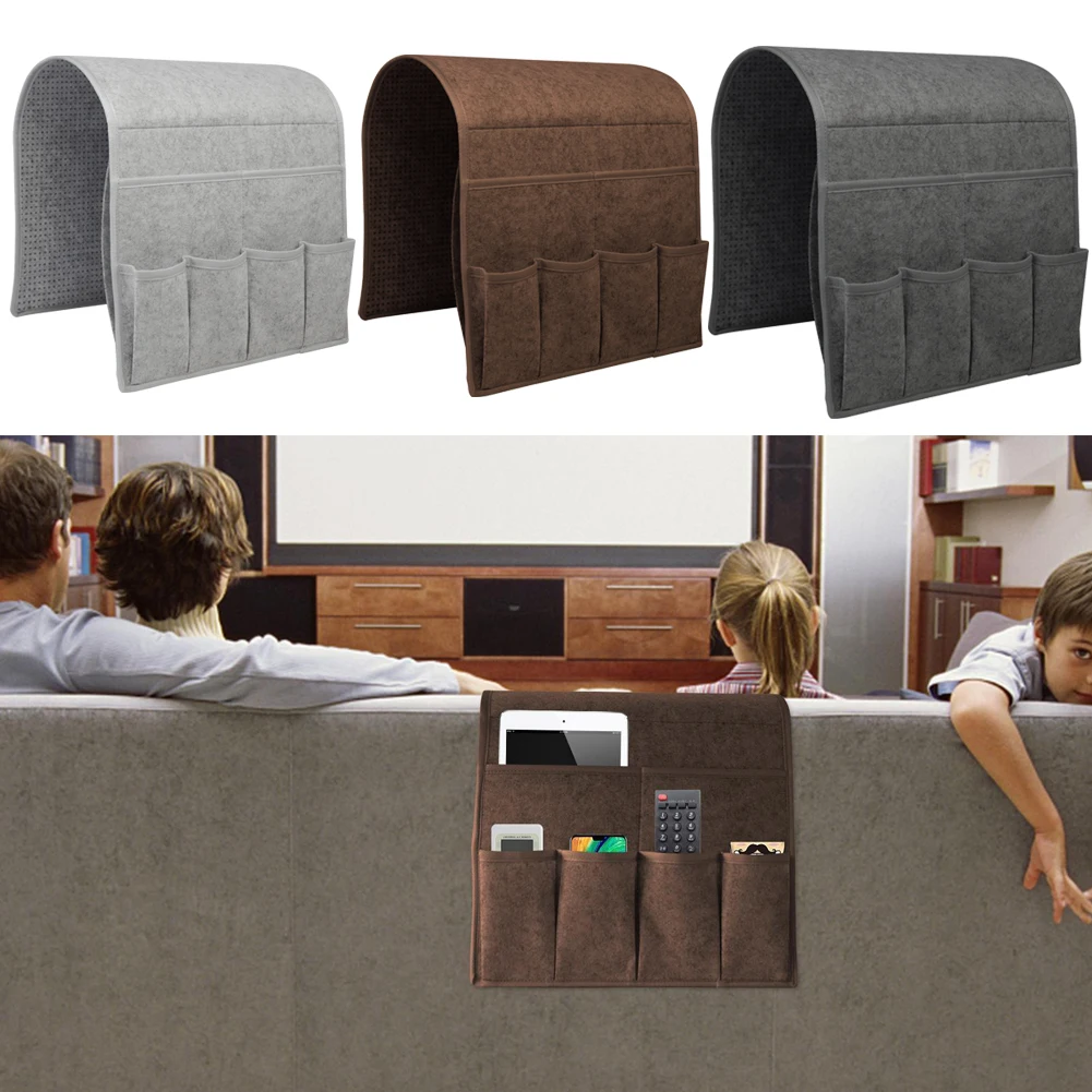 Armchair Caddy Armrest Organizer Non Slip Sofa Arm Chair Caddie Armchair Hanging Storage Bag for Magazine Tablet Cell Phone