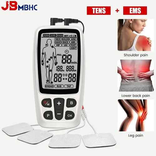 EMS electroestimulador muscular profesional Tens unidad cuello espalda pie mano pierna cuerpo masajeador acupuntura electrónica fisioterapia