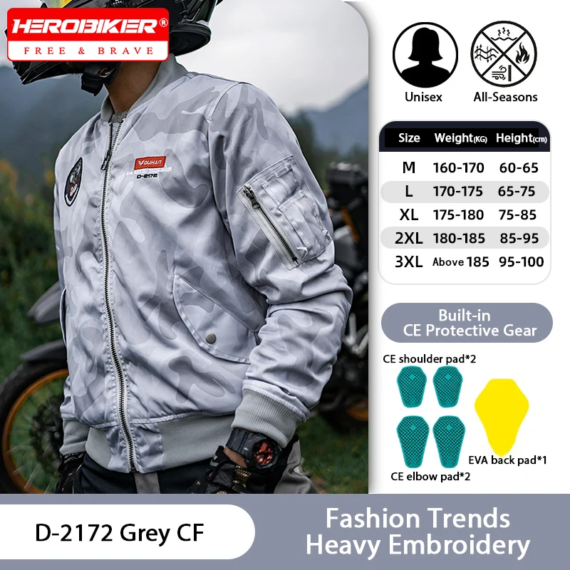 

DUHAN Motorcycle Jacket Men Fashion Motorbike Jacket Commute Motorbike Jacket Women Moto Casual Coat Reflective Spring Autumn
