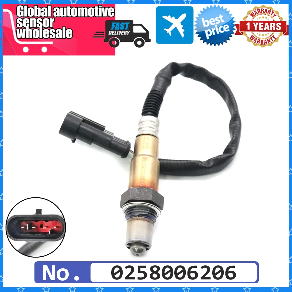 NEW Air Fuel Ratio Lambda O2 Oxygen Sensor 0258006206 For Alfa Romeo 156 GTV Spider Fiat Lancia 0258006731 5001834021  504083015