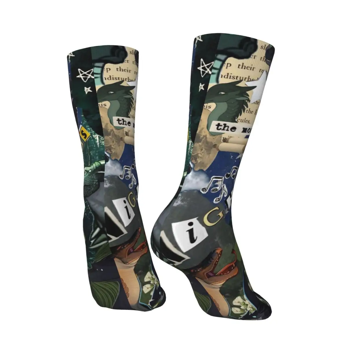 Носки Wings Of Fire Tsunami Glory And Sunny Dragon, забавные чулки унисекс, средние мягкие носки для скейтборда, осенние нескользящие носки