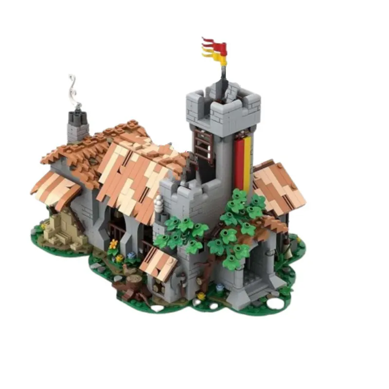 

Строительные блоки из мелких частиц MOC-241328 1394 шт., средневековый замок, строительные игрушки, 3D модели, подарки, украшения-головоломки