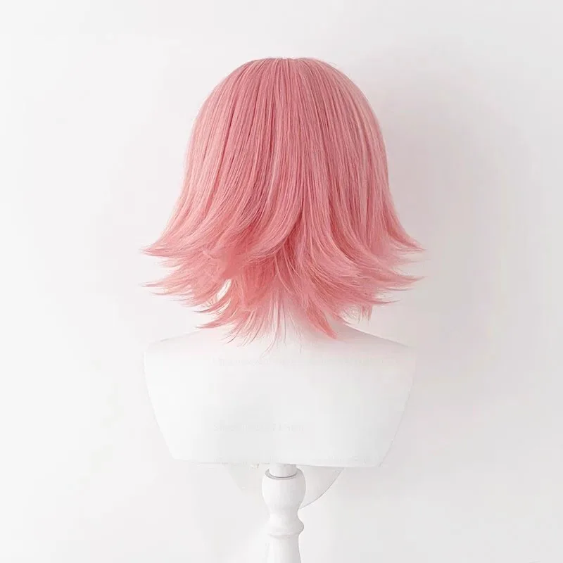 Anime  Haruno Sakura Wig Short Pink Heat Resistant Girl Synthetic Hair Play Role Patry Wigs +  Wig Cap