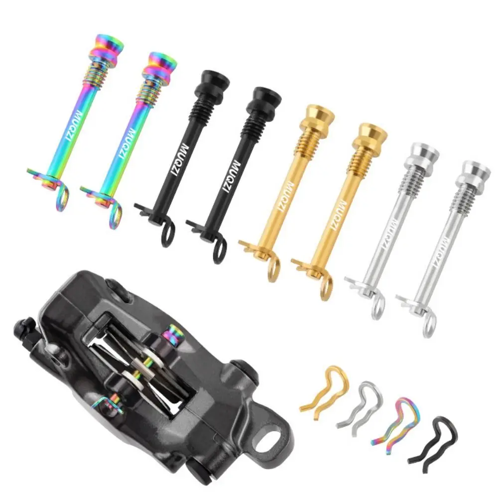 

Titanium Disc Brake Pad Bolts M4*26mm with Fixing Clip Bicycle Disc Brakes Screws Pins Spring Clips Lightweight
