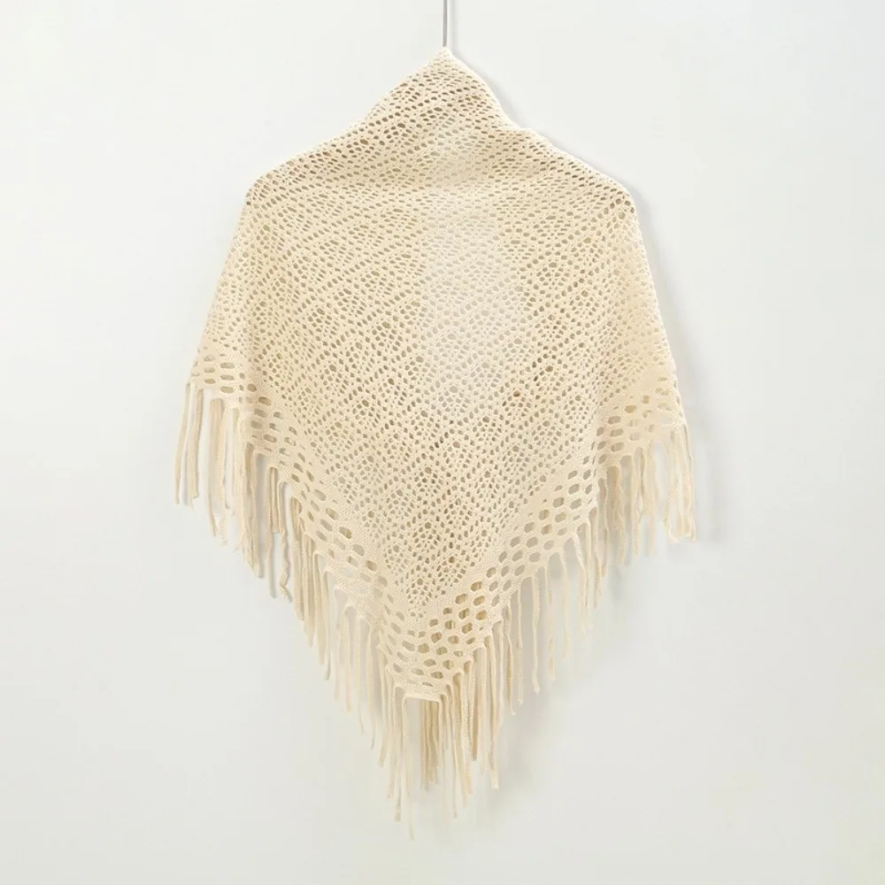 

Элегантные однотонные женские шали с ажурной вышивкой, ручной работы, с бахромой и цветочным узором, для девушек