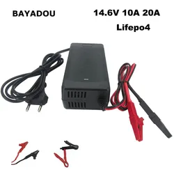 14.6V 10A 20A Lifepo4 Fast Charger 4S 12V 12.8V Iron Phosphate Energy Storage Battery Charger Alligator Clip XT60 Connector