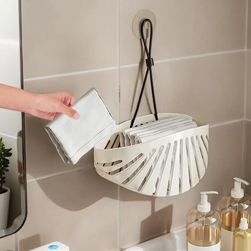 Sponge Holder For Sink Shell Kitchen Sink Organizer Kitchen Sink Shelf With Lanyard Soap Sponge Drain Rack For Vegetable Washing