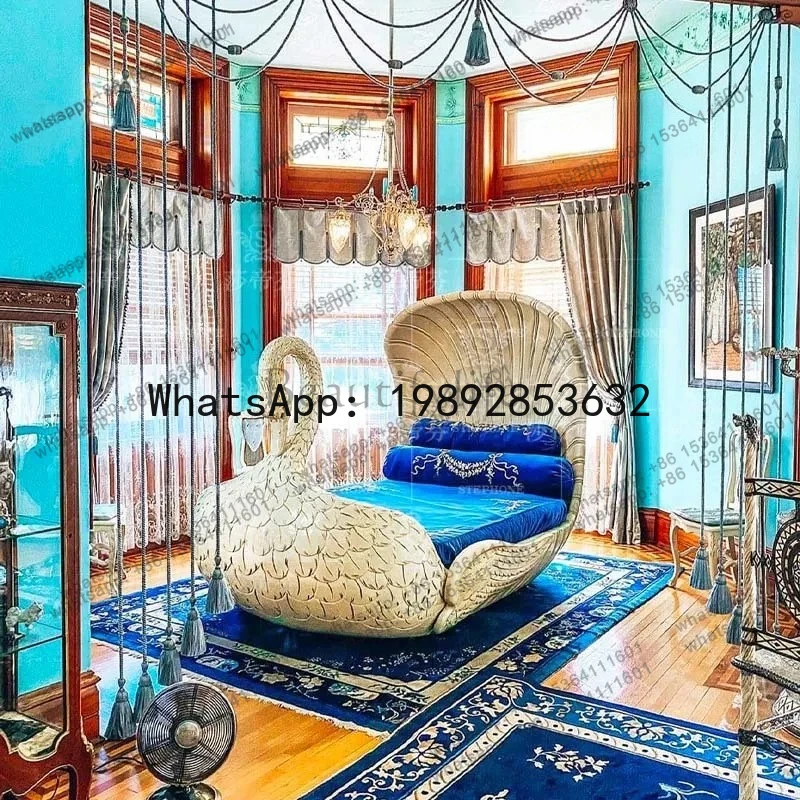 Chinese Style Bedroom Bed Nordic King Size Double Tatami Soft Design Comfortable Bed Fashion  Library Furniture