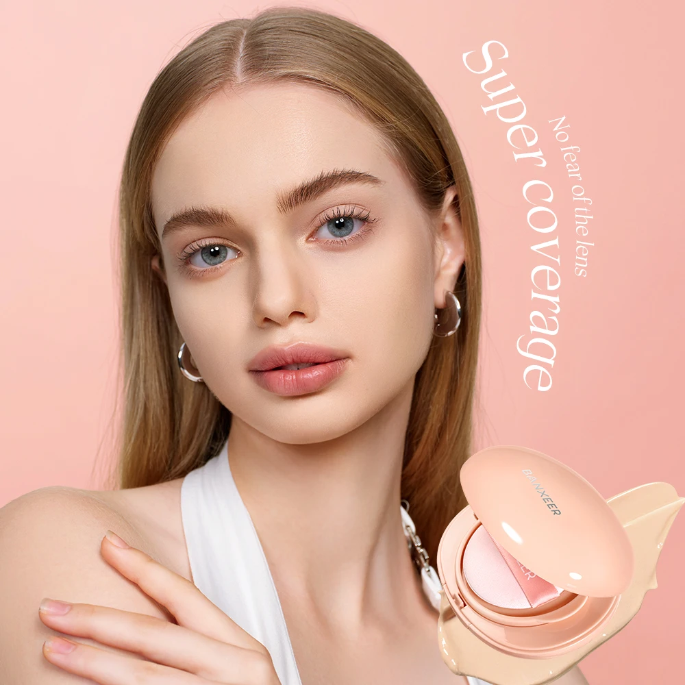 BANXEER Cushion Cream Fuller Natural Coverage Waterproof Oil-controlling Matte Finish Cushion Compact With Puff Face Makeup