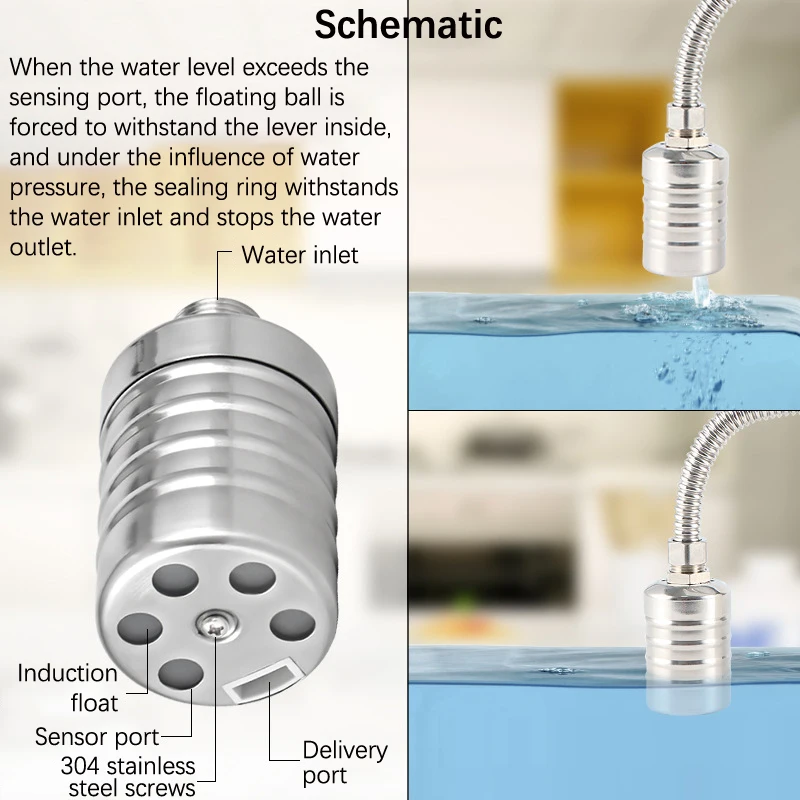 

New 1Pc 304 Stainless Steel Fully Automatic Water Level Control Float Valve,Auto Shut Off Float Valve for Water Tank