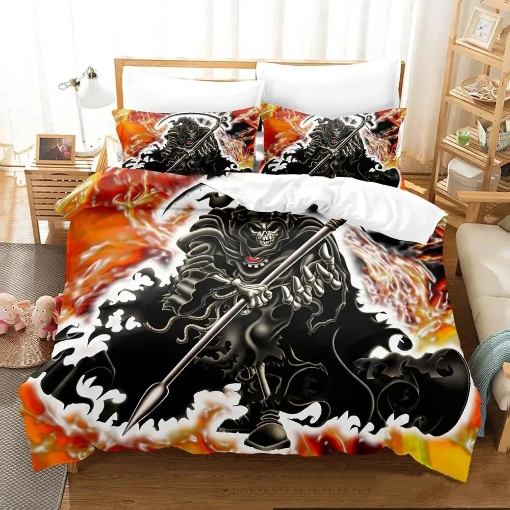 

3D Print Dark Grim Reaper Bedding Set Boys Girls Twin Queen King Size Duvet Cover Pillowcase Bed boys Adult Home Textileextile