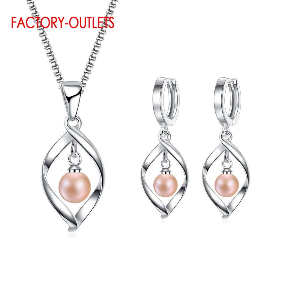 925 Sterling Silver Bridal Jewelry Sets Trendy Fashion Jewelry Pearl  Women Girls Engagement Anniversary Wholesale