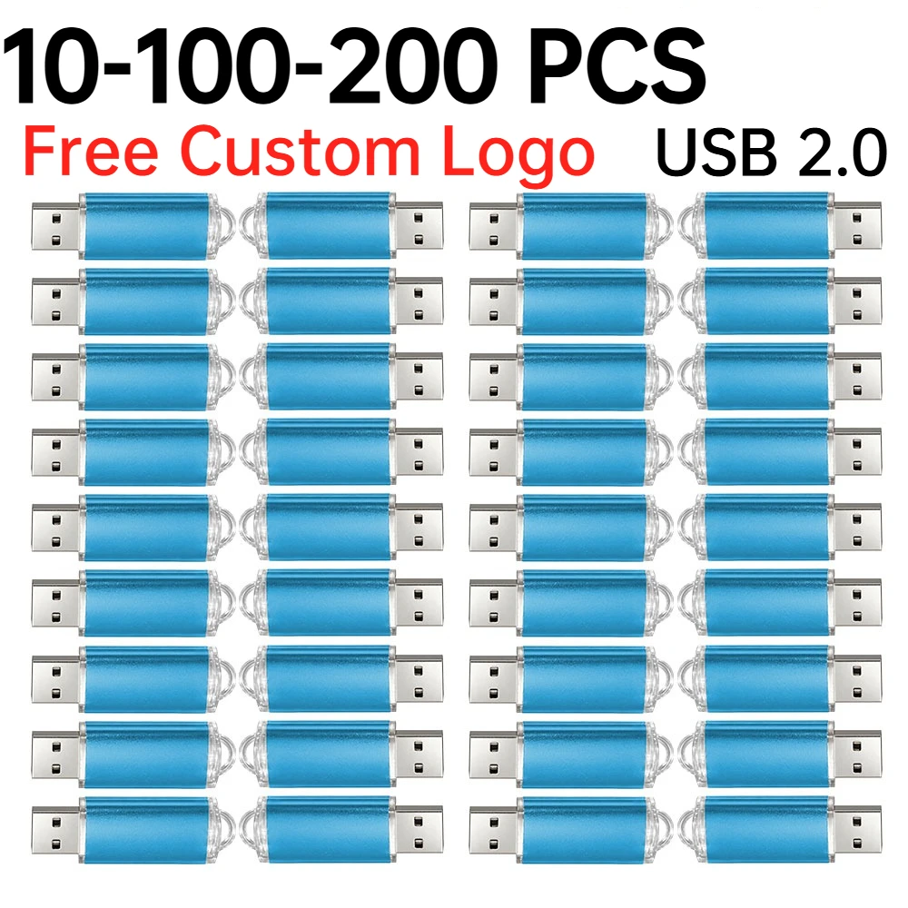 10-100-200PCS custom Flash Drive Pen Drive 1GB 2GB 16GB 32GB 64GB Usb Stick 2. 0 memoria stick memory Flash Drive Pendrive