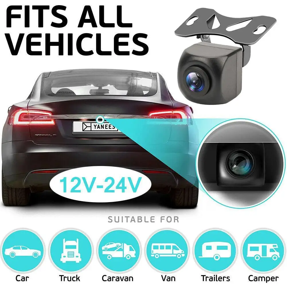 Waterproof 5-pin rear-view camera Parking assist camera supports DVR monitor inversion 170 degree wide-angle recording lens