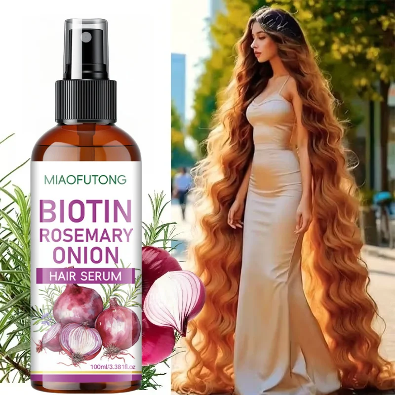 البيوتين روزماري البصل مصل الشعر رذاذ زيت نمو الشعر ترقق علاج تساقط الشعر منتجات النمو السريع العناية بالجمال امرأة 100 مللي