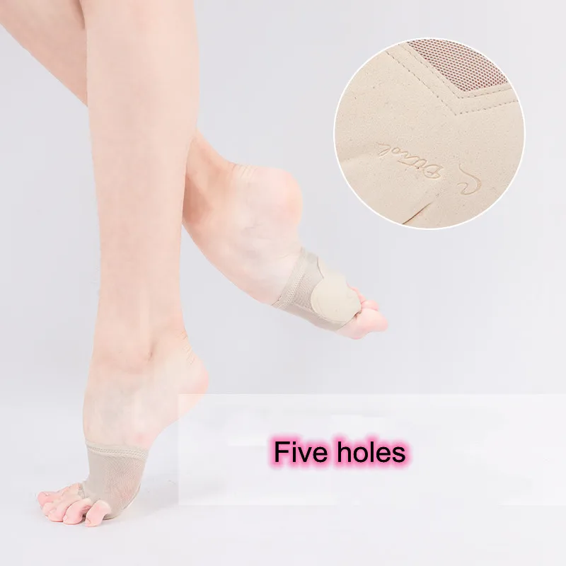 Five Holes Professional Belly Toe Pad Modern Half Lyrical Dance Shoes Sandals Paws Dance Foot Thongs