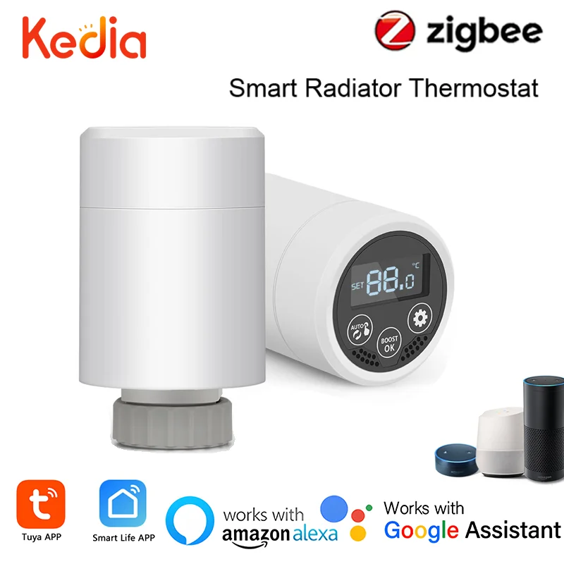 

Tuya Zigbee Thermostat Smart Actuator TRV Programmable Thermostatic Radiator Valve for Smart Life Voice Control Alexa Goole Home