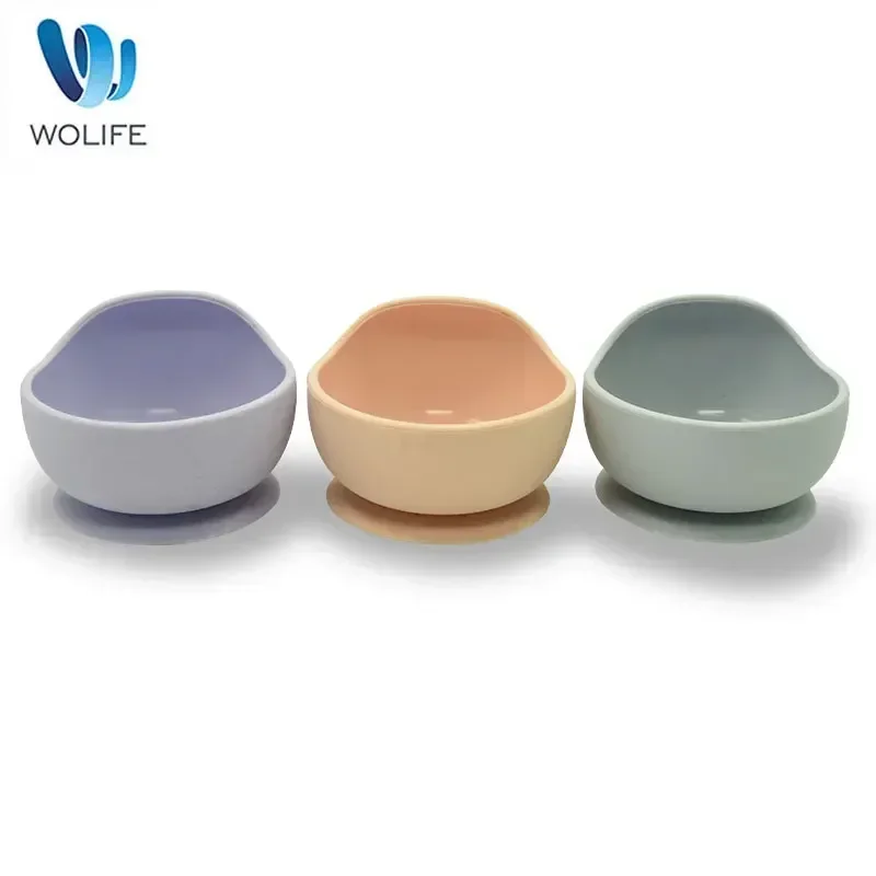 Silicone Child Baby Plates Feeding Dish Suction Baby Silicone Tableware Plate Bowl Custom Logo Silicone Baby Bowl